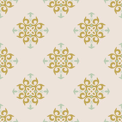 Seamless Asian pattern of the nomads of Central Asia and Kazakhstan, Kyrgyzstan. Nomadic ethnic stamp style. Asian ornaments.