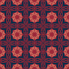 Seamless Asian pattern of the nomads of Central Asia and Kazakhstan, Kyrgyzstan. Nomadic ethnic stamp style. Asian ornaments.