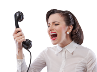 Vintage style secretary yelling on the phone