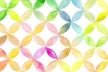 水彩画の七宝模様