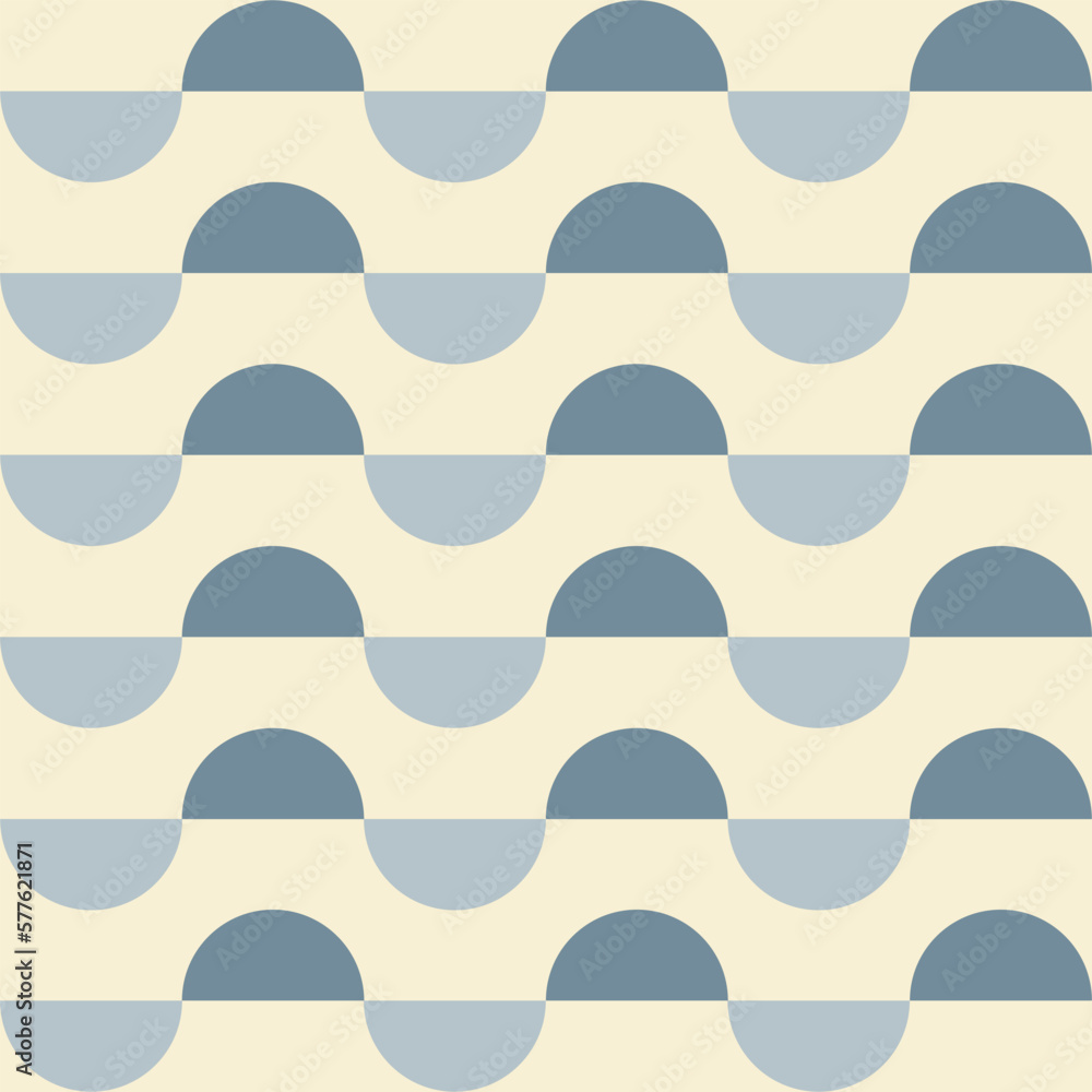 Poster trendy geometric retro seamless pattern with semicircles on a beige background. modern abstract mono