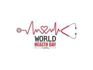 World Health Day 7 April.Health celebration design element.