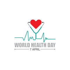 World Health Day 7 April.Health celebration design element.