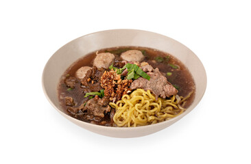 Asian yellow noodles with pork