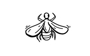 INSECT Doodle art illustration with black and white style.