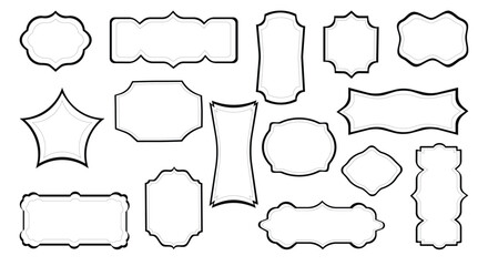 A collection of labels that are hand drawn. Vintage Frames Border Design