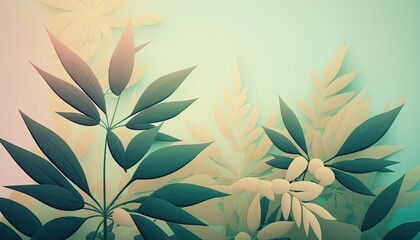 Fototapeta na wymiar Beautiful Designer 420 Cannabis Seasonal Background with Minimalist shapes Soft color Modern Wallpaper Template with Vibrant Hues for Presentation, Ad, and All Applications (generative AI)
