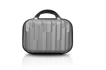 suitcase for cosmetics with reflection and beautiful shadow . Isolated