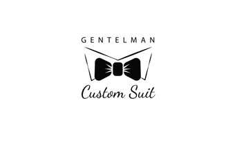 Bow Tie Bowtie Tuxedo Suit Gentleman Fashion Tailor Clothes Vintage Classic Logo design