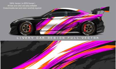 Fototapeta car livery graphic vector. abstract grunge background design for vehicle vinyl wrap and car branding obraz