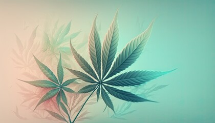 Beautiful Designer 420 Cannabis Seasonal Background with Simple Clean Abstract Soft color Modern Wallpaper Template with Vibrant Hues for Presentation, Ad, and All Applications (generative AI)