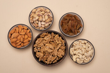 Dry fruits in bowls