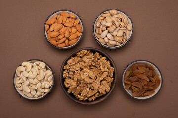 Nuts in bowls