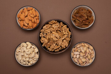 Nuts in bowls
