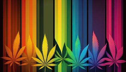 Beautiful Designer 420 Cannabis Seasonal Background with Striped designs Bright color Modern Wallpaper Template with Vibrant Hues for Presentation, Ad, and All Applications (generative AI)