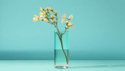 Photo of flowers in a vase - Generative AI