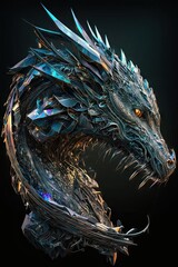 Cool, Epic, Artistic, Beautiful, and Unique Illustration of Dragon Animal Cinematic Adventure: Abstract 3D Background with Majestic Wildlife and Futuristic Design (generative AI)