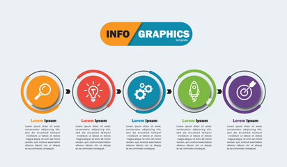 infographic design template vector illustration with icons and 5 options or steps.can be used for presentation process,layout,banner,data graph,presentation	