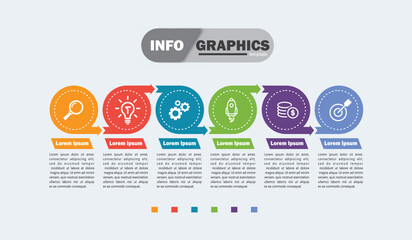infographic design template vector illustration with icons and 6 options or steps.can be used for presentation process,layout,banner,data graph,presentation	
