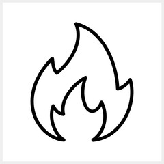 Fire icon isolated. Engraving clipart Sketch vector stock illustration. EPS 10