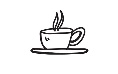 A COFFE Doodle art illustration with black and white style.