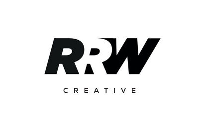 RRW letters negative space logo design. creative typography monogram vector