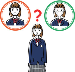 マスクをするかどうか迷う女子中高生