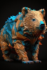 Cool, Epic, Artistic, Beautiful, and Unique Illustration of Wombat Animal Cinematic Adventure: Abstract Background with Majestic Wildlife and Futuristic Design (generative AI)