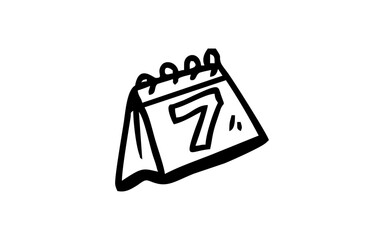 CALENDAR Doodle art illustration with black and white style.