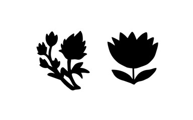 FLOWER Doodle art illustration with black and white style.