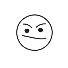 Emoji face icon set and Hand drawn sketch style. Doodle  Emoji with different emotion mood, angry, evil,  happy, sad, smile face. Hand drawn trendy Vector