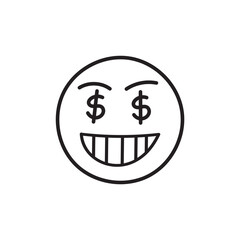 Emoji face icon set and Hand drawn sketch style. Doodle  Emoji with different emotion mood, angry, evil,  happy, sad, smile face. Hand drawn trendy Vector