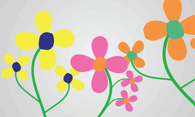 Fototapeta na wymiar abstract background with cute colorful flowers. Vector illustration for your design