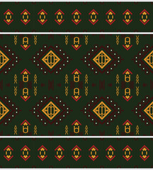 Seamless ethnic pattern design. Traditional ethnic pattern design It is a pattern geometric shapes. Create beautiful fabric patterns. Design for print. Using in the fashion industry.