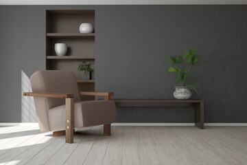 Modern interior design. 3D illustration