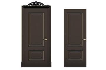 interior doors isolate on a transparent background, interior furniture, 3D illustration, cg render
