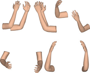 Vector illustration sketch of a pair of hands 