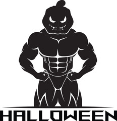 halloween illustrations vector logo for gym and fitness club.
