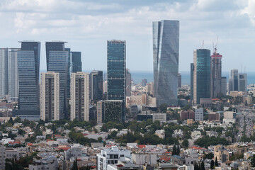 Obraz premium Tel Aviv downtown skyline, modern skyscrapers