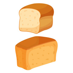 Vector cartoon set of flour bakery products. Freshly baked bread. Juicy elements of delicious food for your design. Eps 10.
