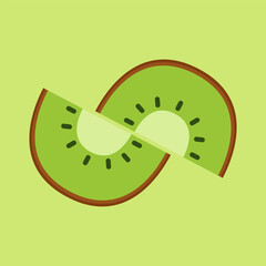 Kiwi icon vector. symbol. logo design. Kiwi vector on green background.