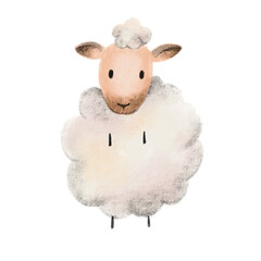 cute illustration with sheep drawing in children's style