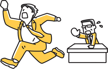 上司から逃亡する男性会社員