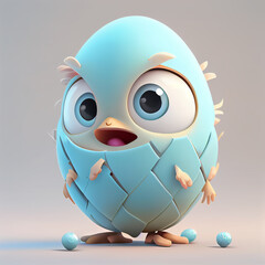 Obraz premium Easter cute egg character. Generative AI