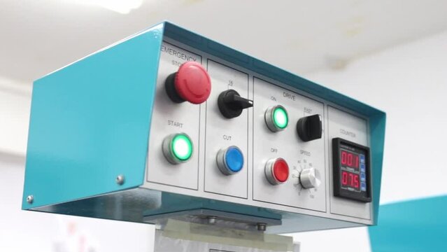 Machine for making metal blinds. Factory