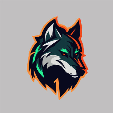 Wolf head mascot logo design vector for sport team or esport logo