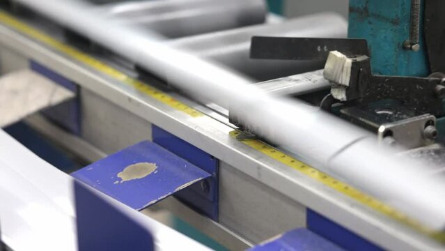 Machine for making metal blinds. Factory