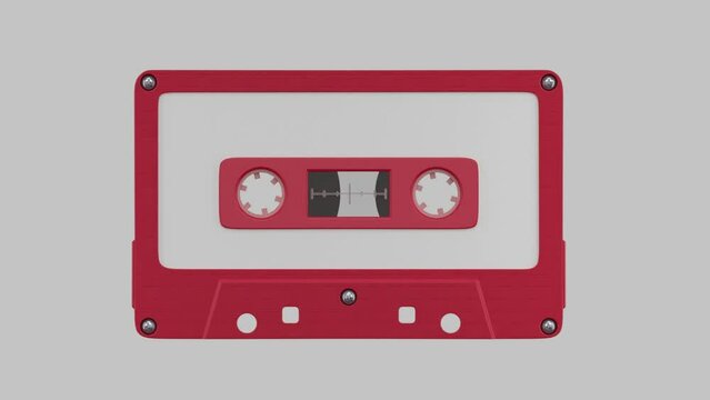 3d animation cassette Tape isolated on white