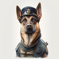 Obraz premium Police Dog Canine Unit, Generated AI, Generated, AI