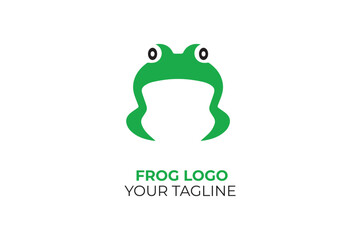 Cute frog. Logo. Isolated tree frog on white background. Abstract animal